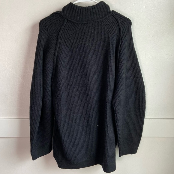 NWOT Free People Black Sunbeam Oversize Turtleneck Sweater - Picture 6 of 10